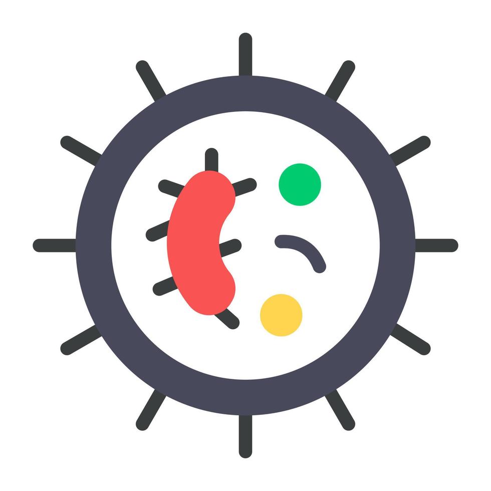A biological cell icon in flat design, bacteria vector