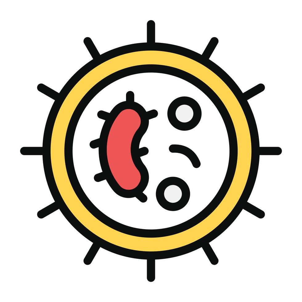 A biological cell icon in flat design, bacteria vector