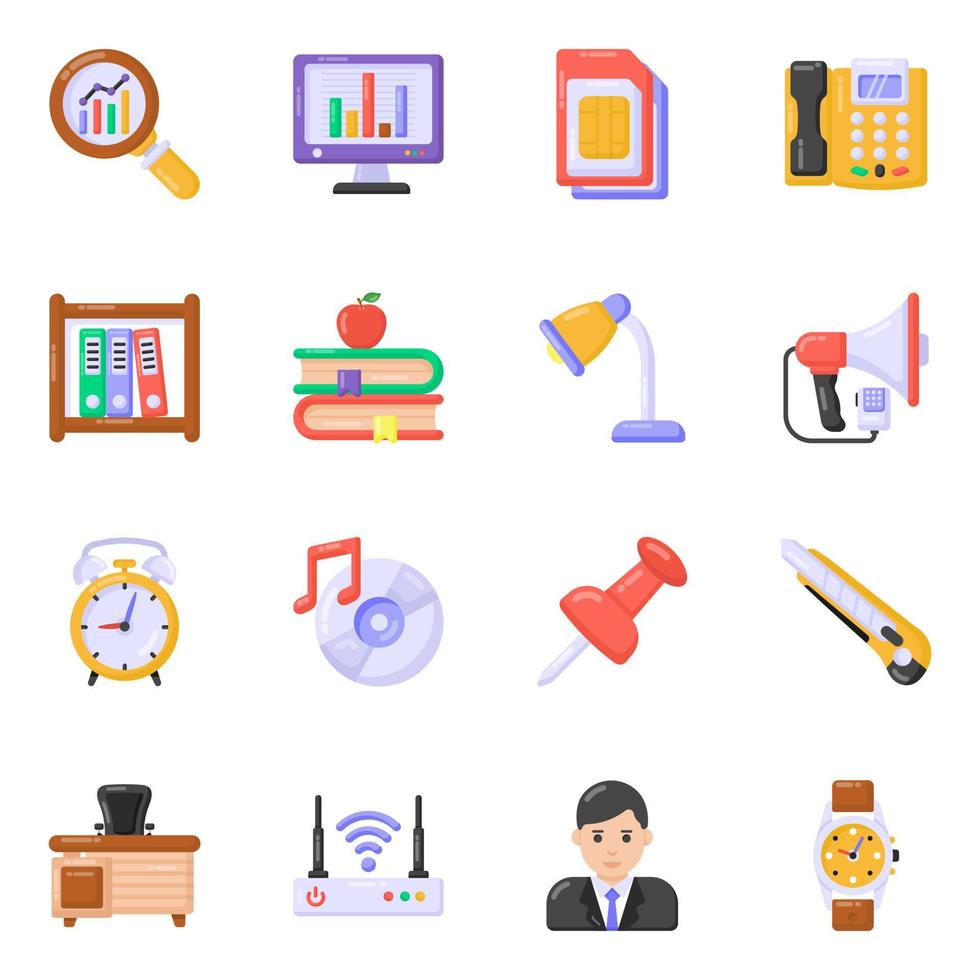 Pack of Office Accessories vector