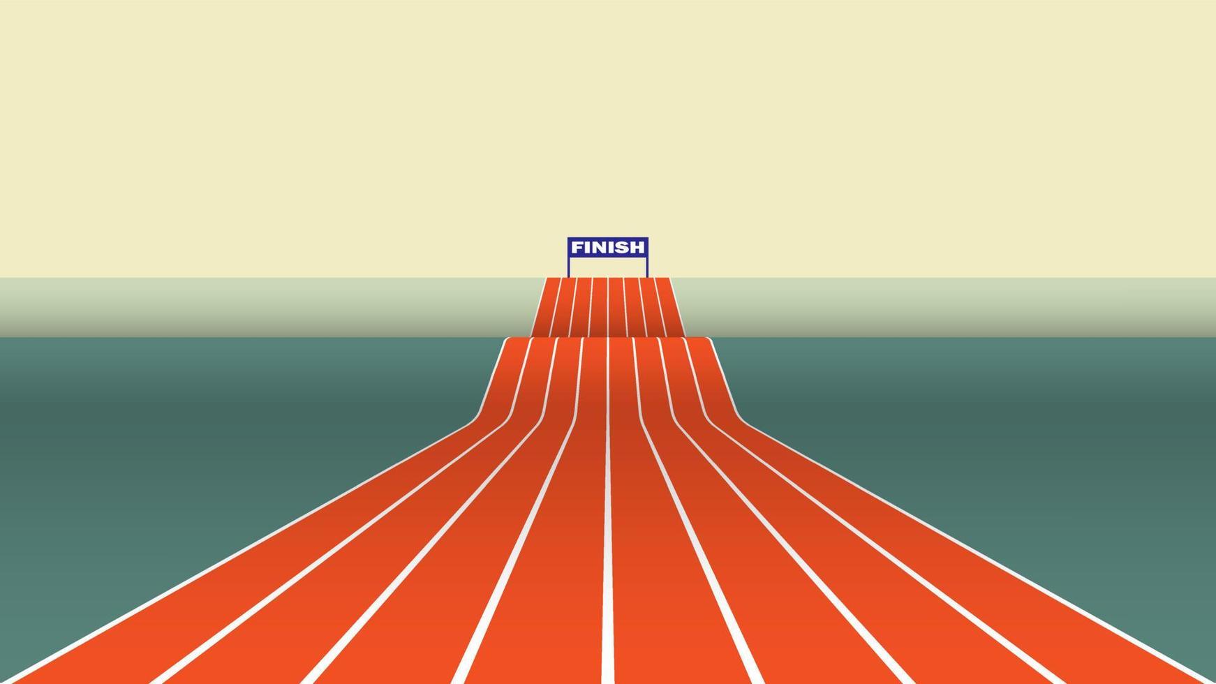 Abstract athletic track forward and upward. vector