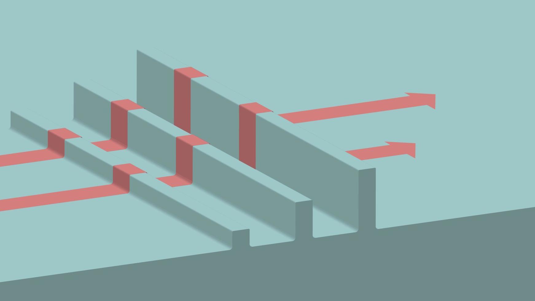 Pastel 3D arrow. vector