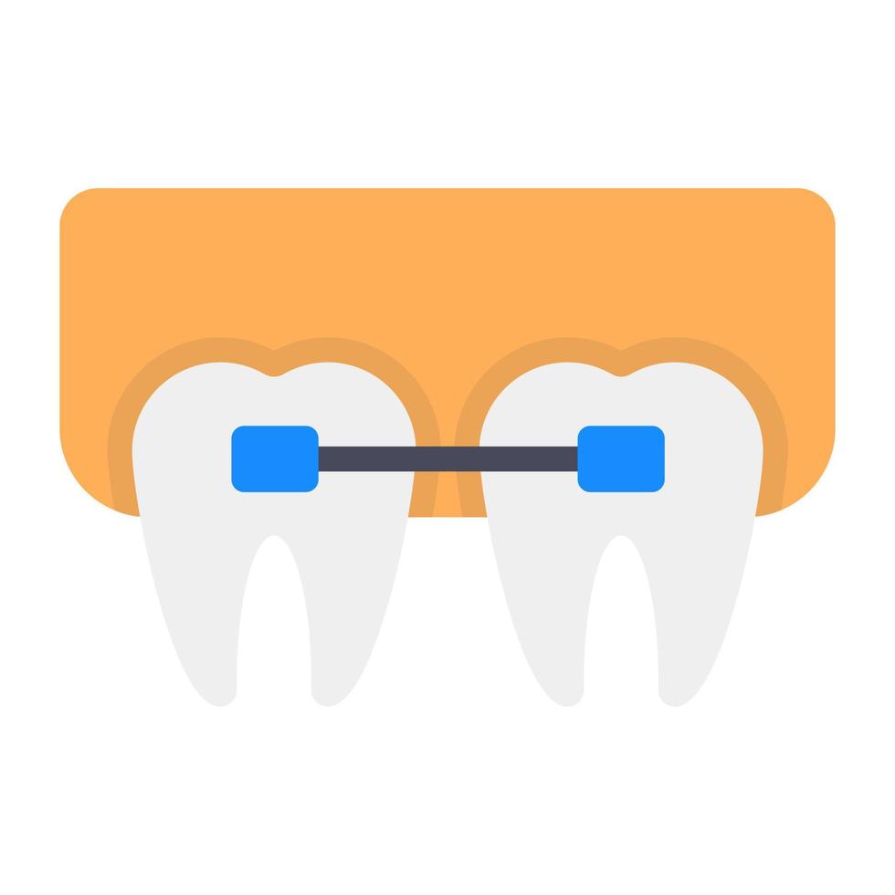 Dental braces to align and straighten teeth vector