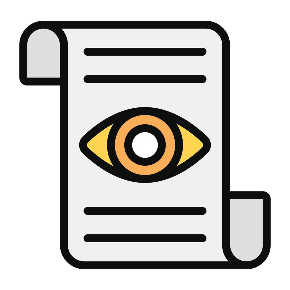 Eye on folded showing concept of eye report icon vector