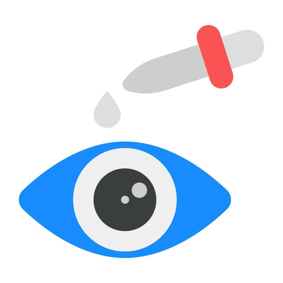 Eye drop icon in flat vector style