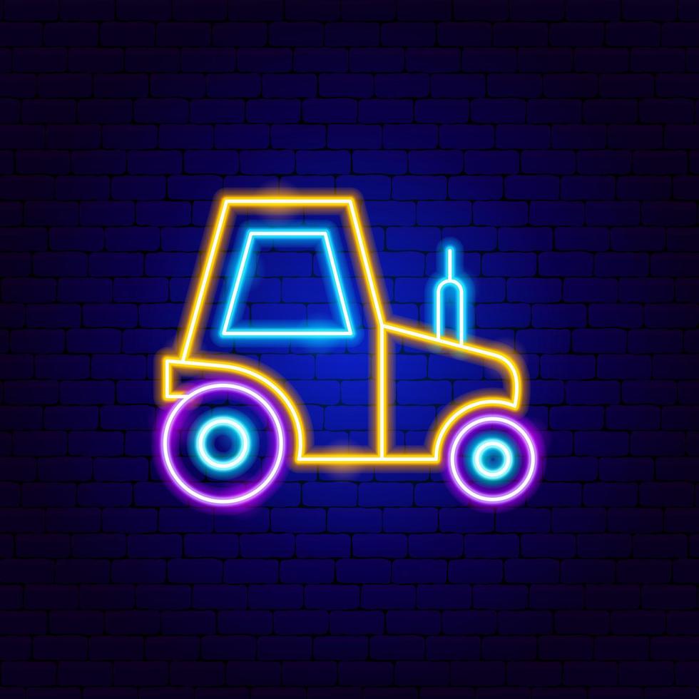 Tractor Neon Sign vector