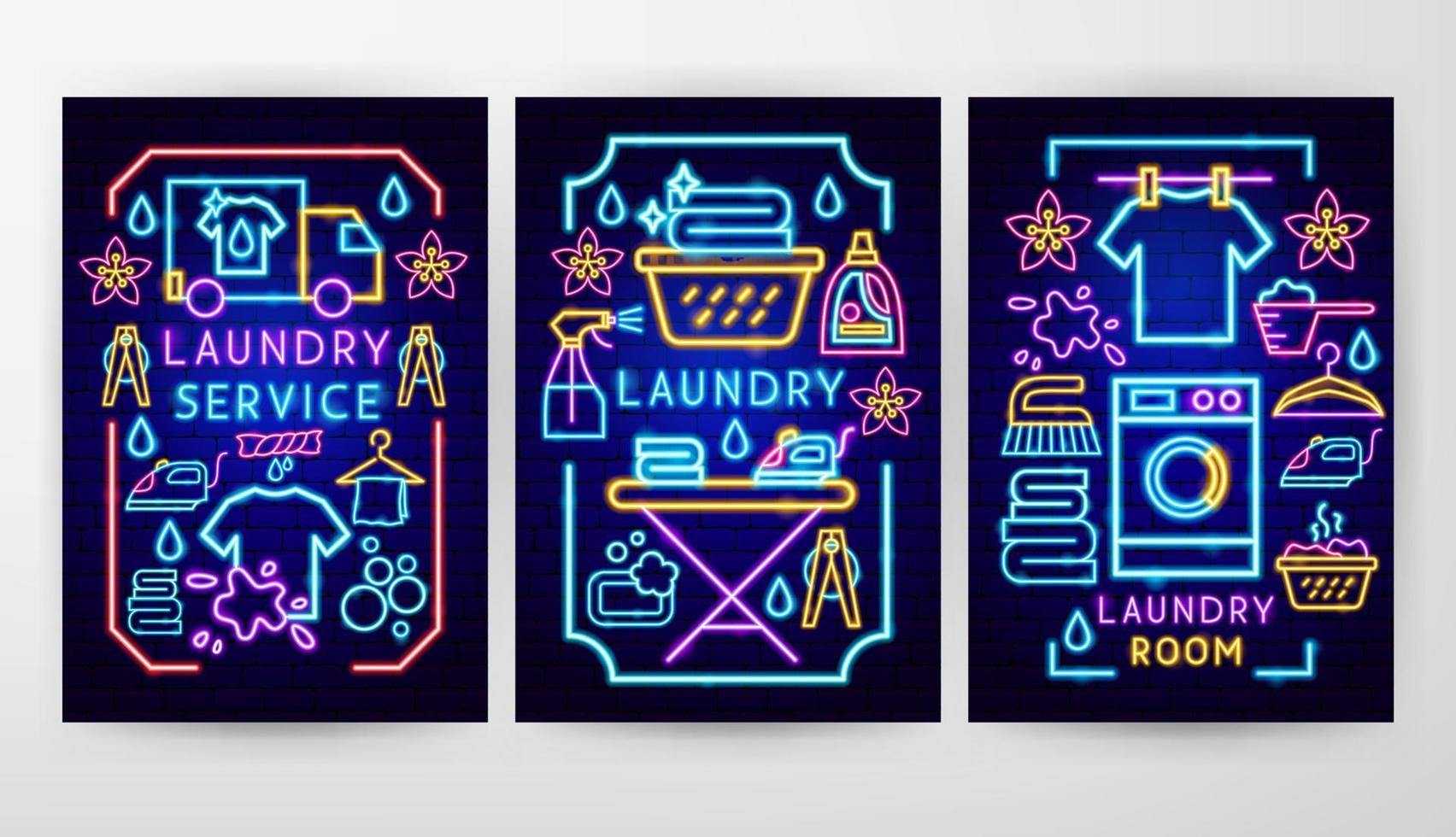 Laundry Flyer Concepts vector