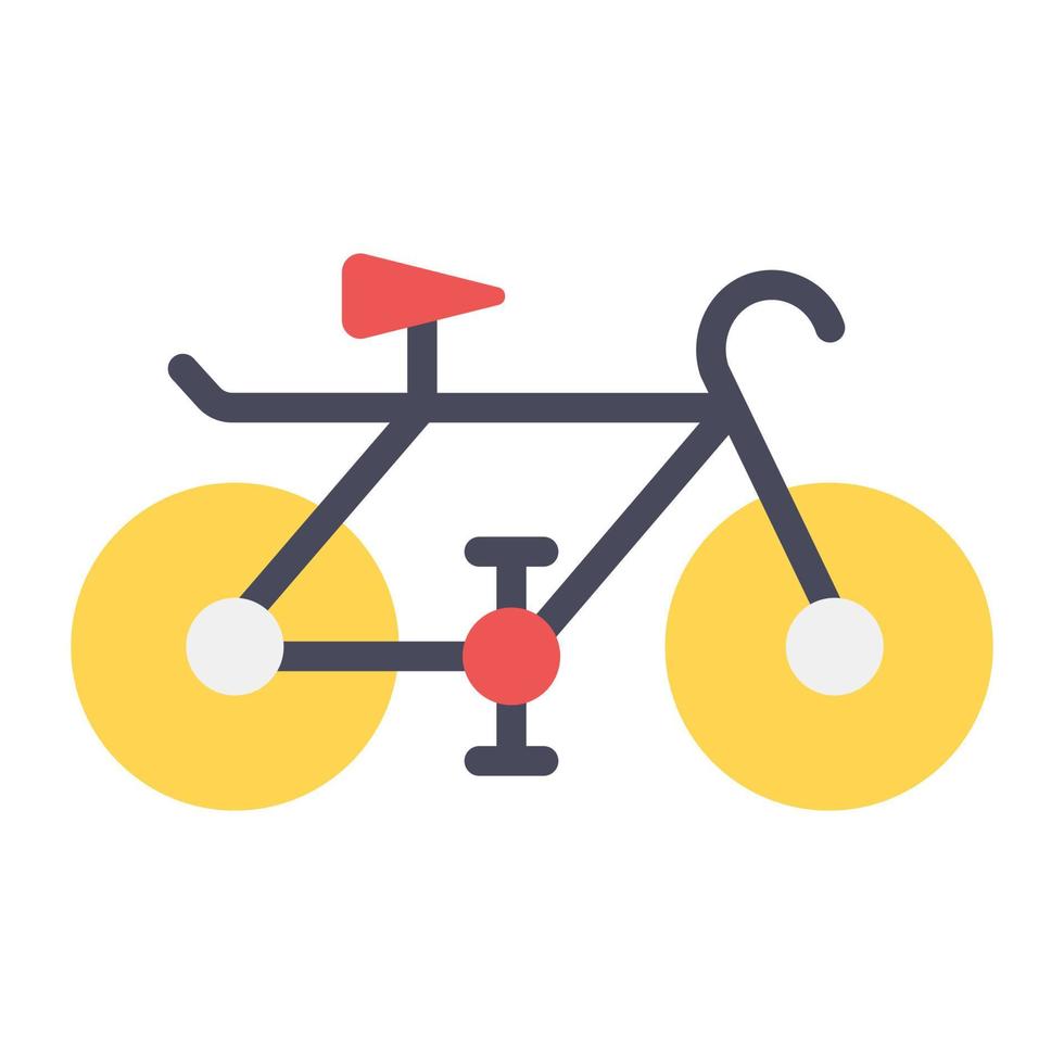 icono de bicicleta plana, diseño de vector de bicicleta de pedal