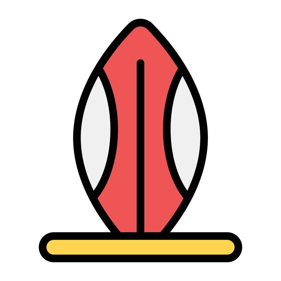 Surfboard icon, board used for surfing vector