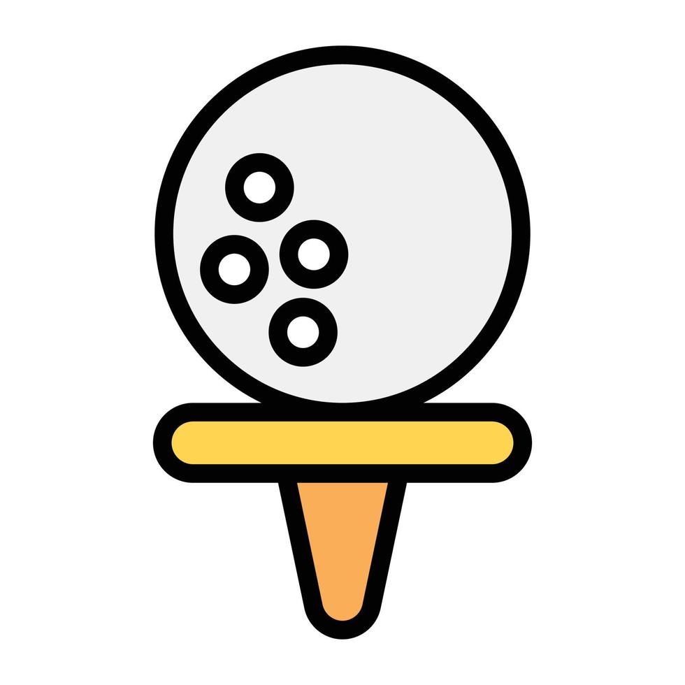 un icono de tee de golf en diseño plano editable vector