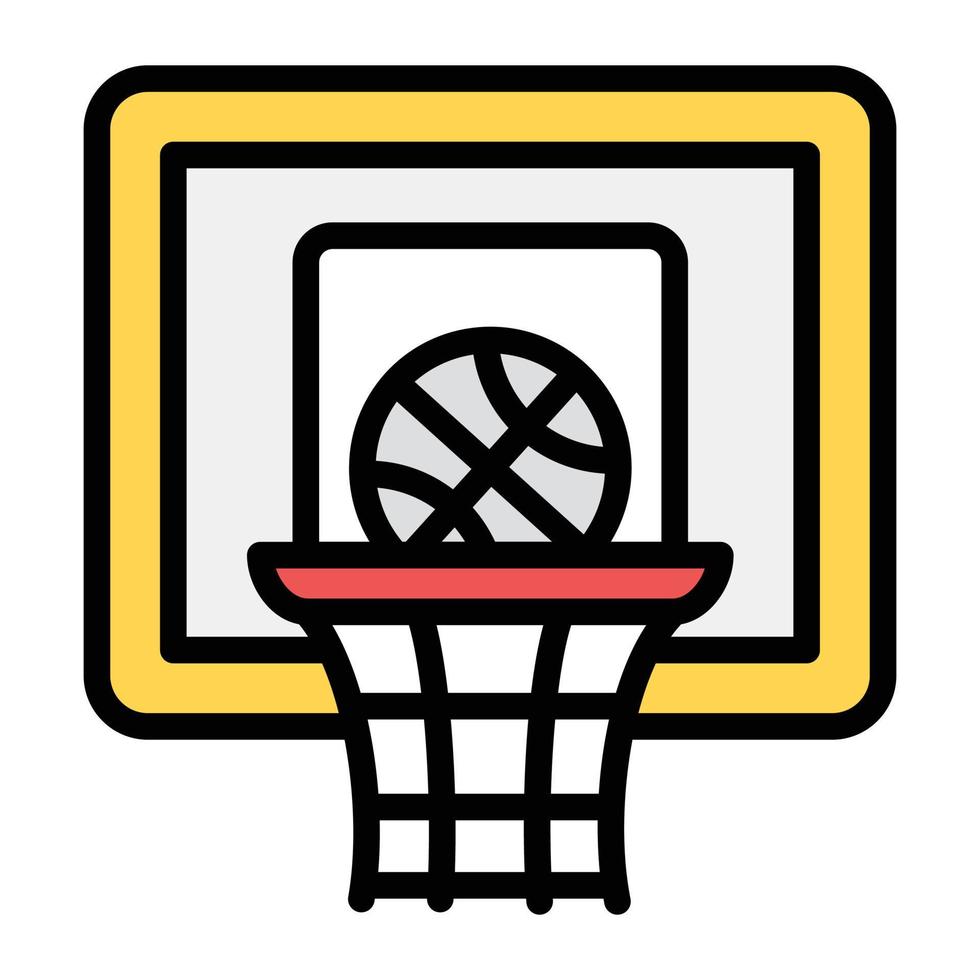 icono de aro de baloncesto en diseño plano, vector de llantas de baloncesto