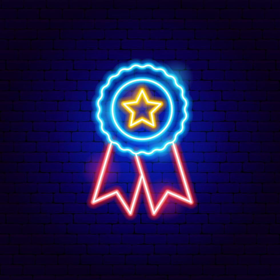 Star Honor Neon Sign vector