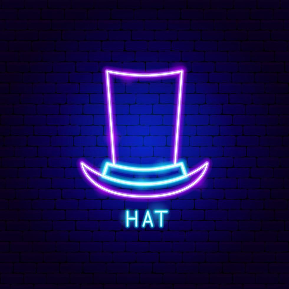 Hat Neon Label vector