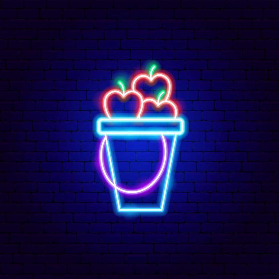 Apple Harvest Neon Sign vector