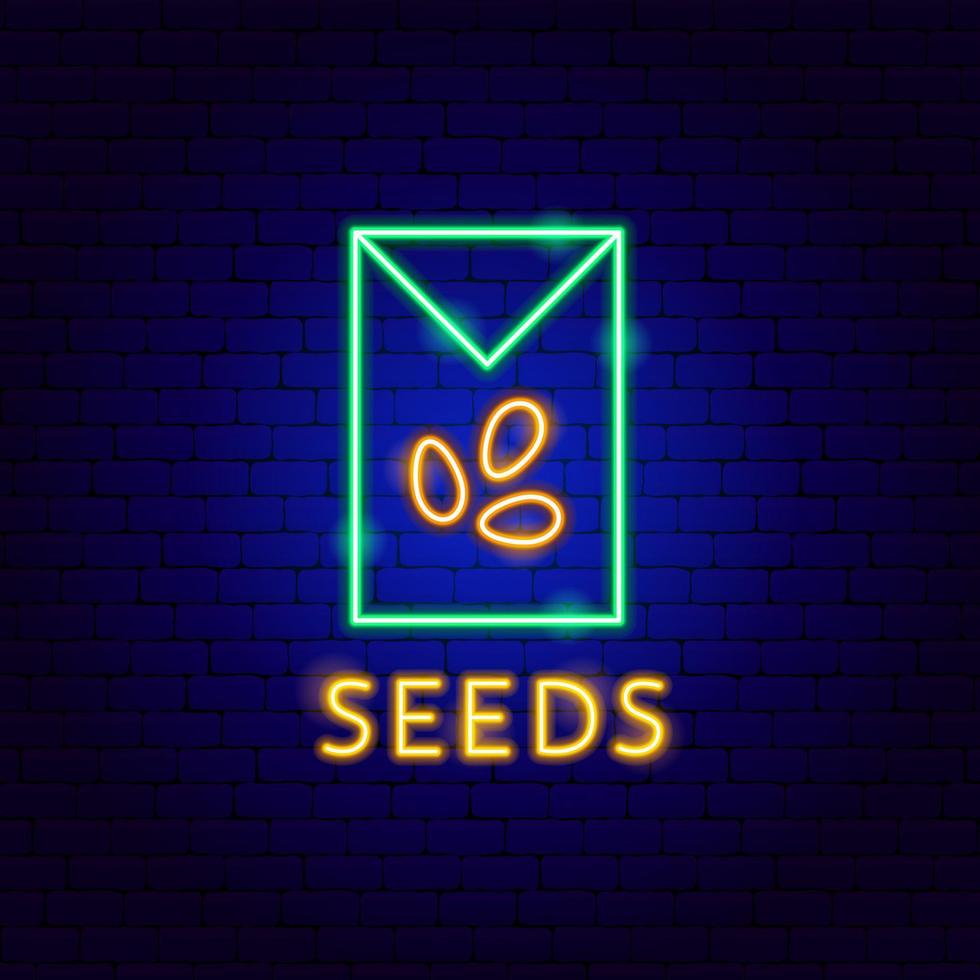 Seeds Neon Label vector