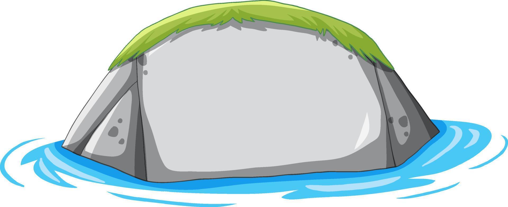 Empty stone with grass isolated vector