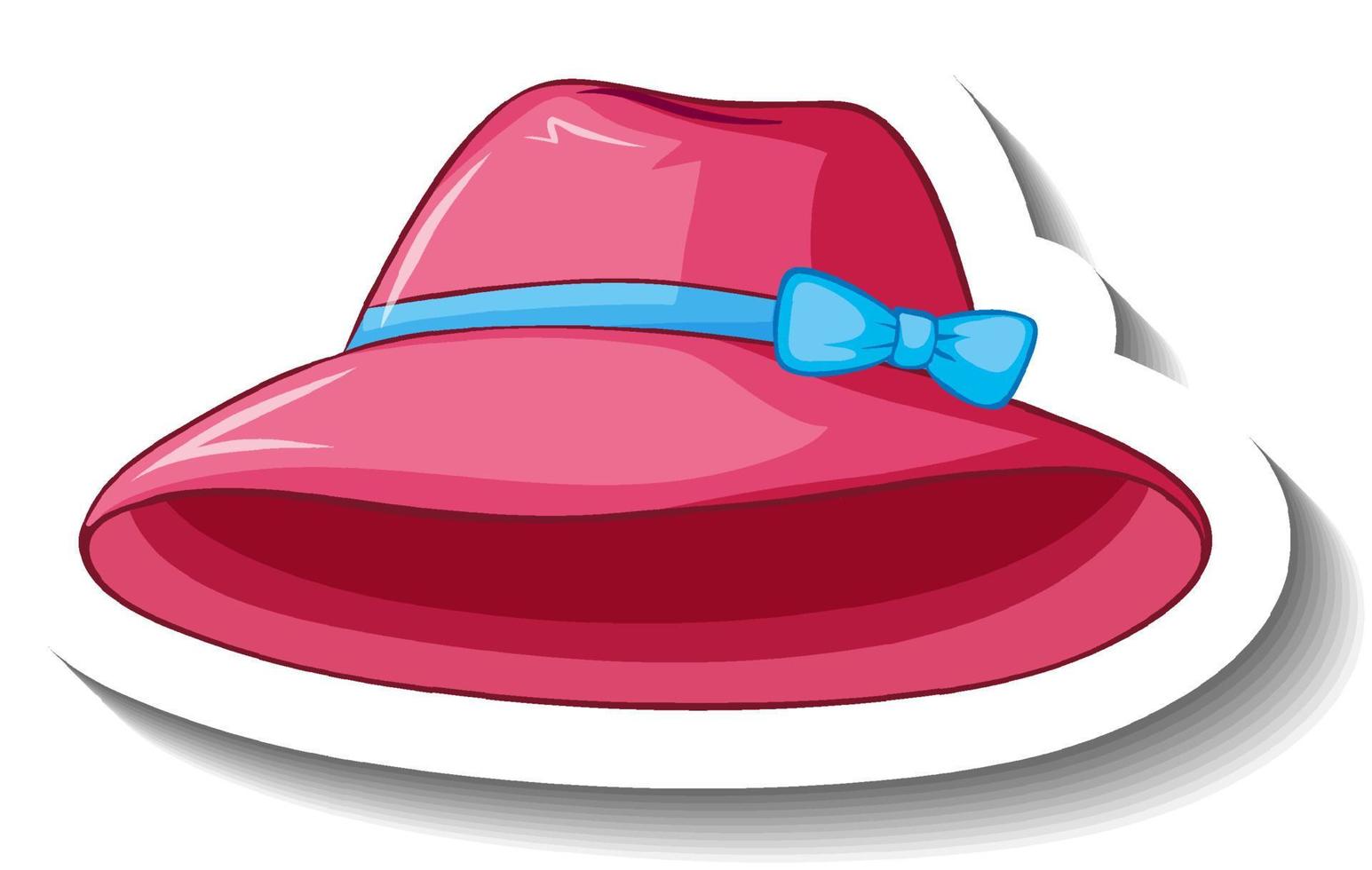pegatina de sombrero de pescador vintage rosa vector