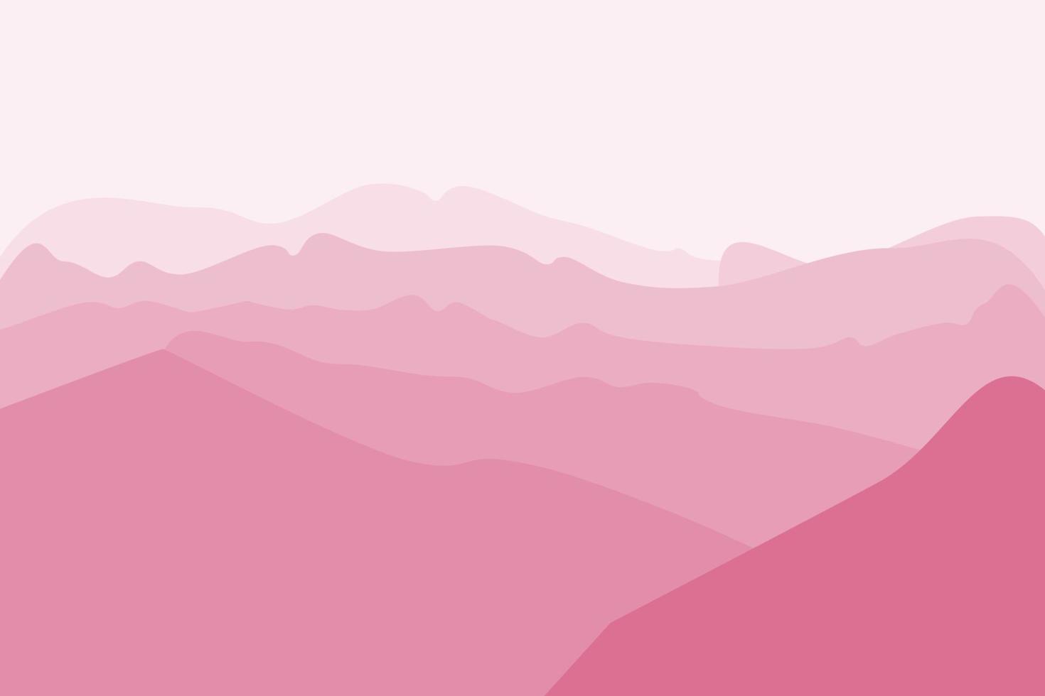 fantasía sobre el tema del paisaje matutino, amanecer en las montañas, vista panorámica, ilustración vectorial vector