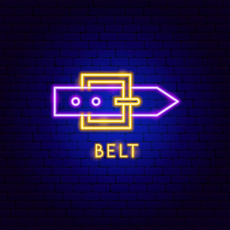 Belt Neon Label vector