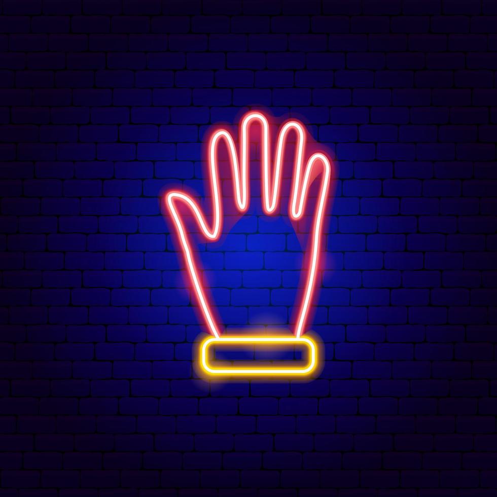 Glove Neon Sign vector