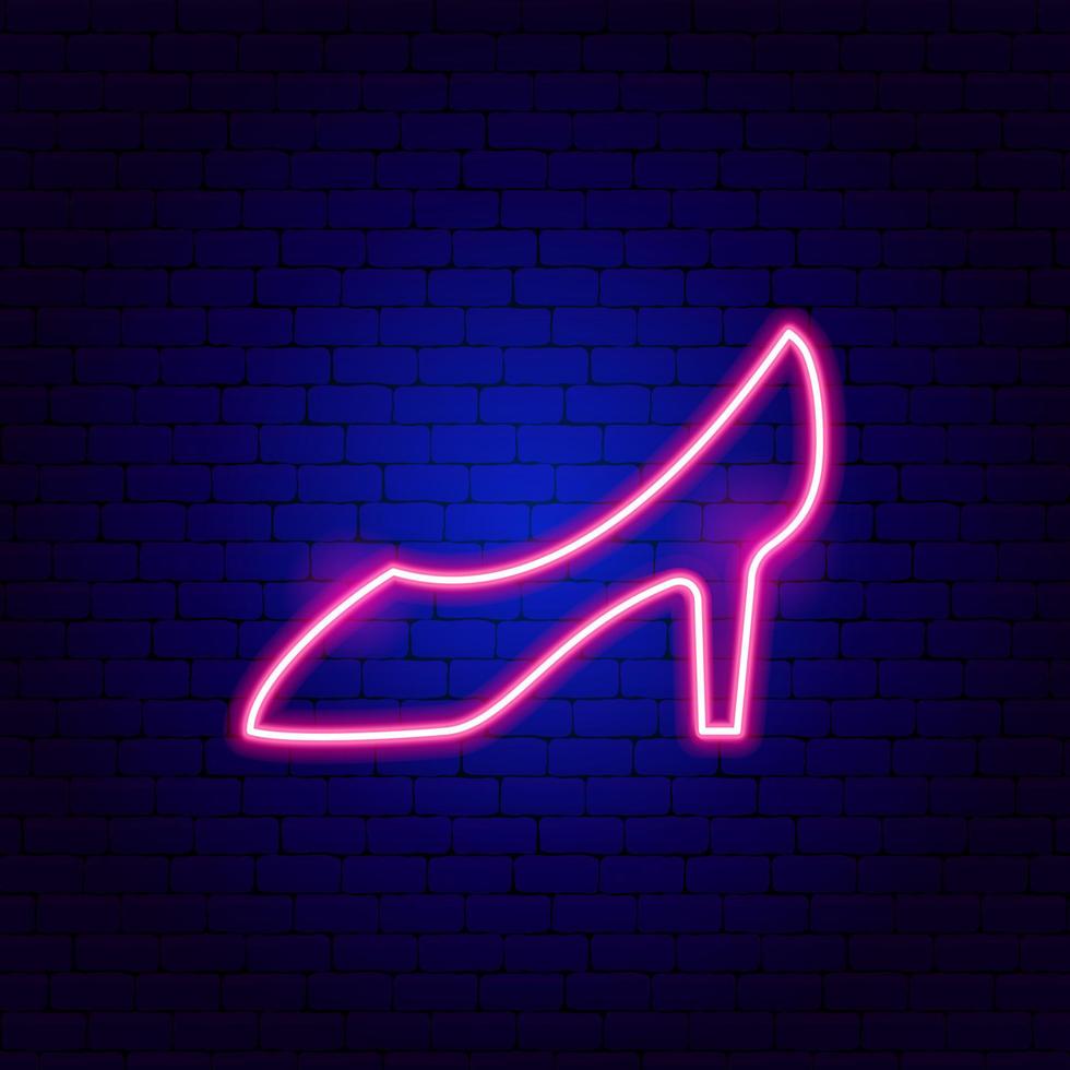 Woman Shoe Neon Sign vector