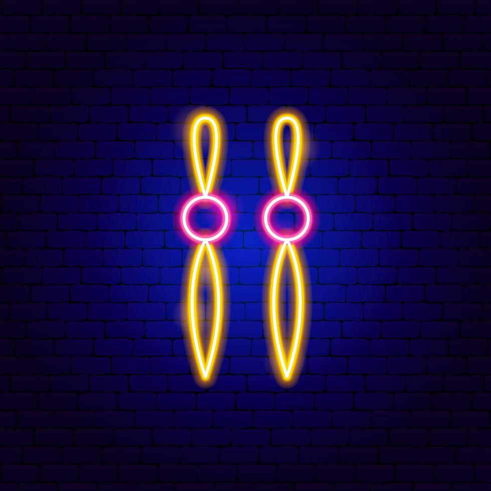 Earrings Neon Sign vector