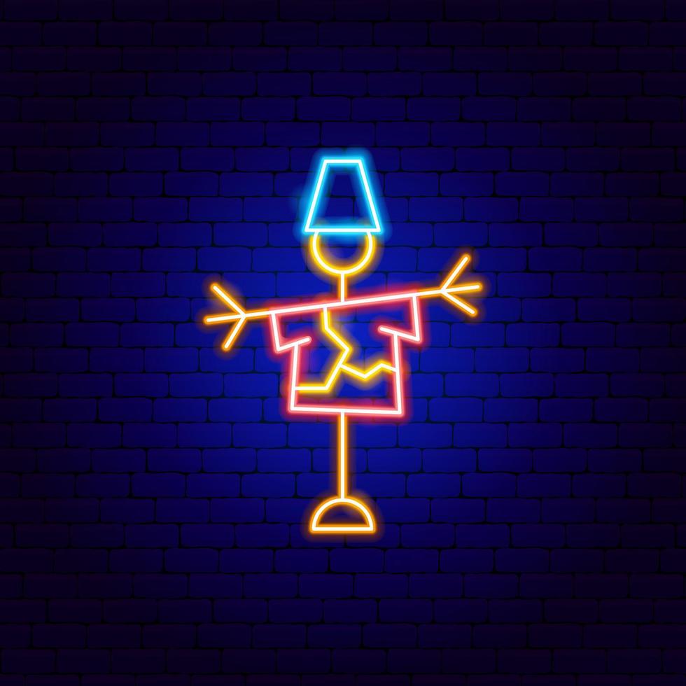 Scarecrow Neon Sign vector