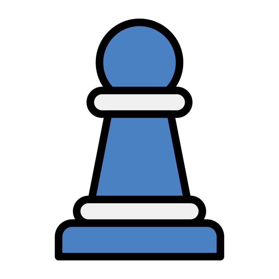 Flat vector design of chess piece, rook pawn