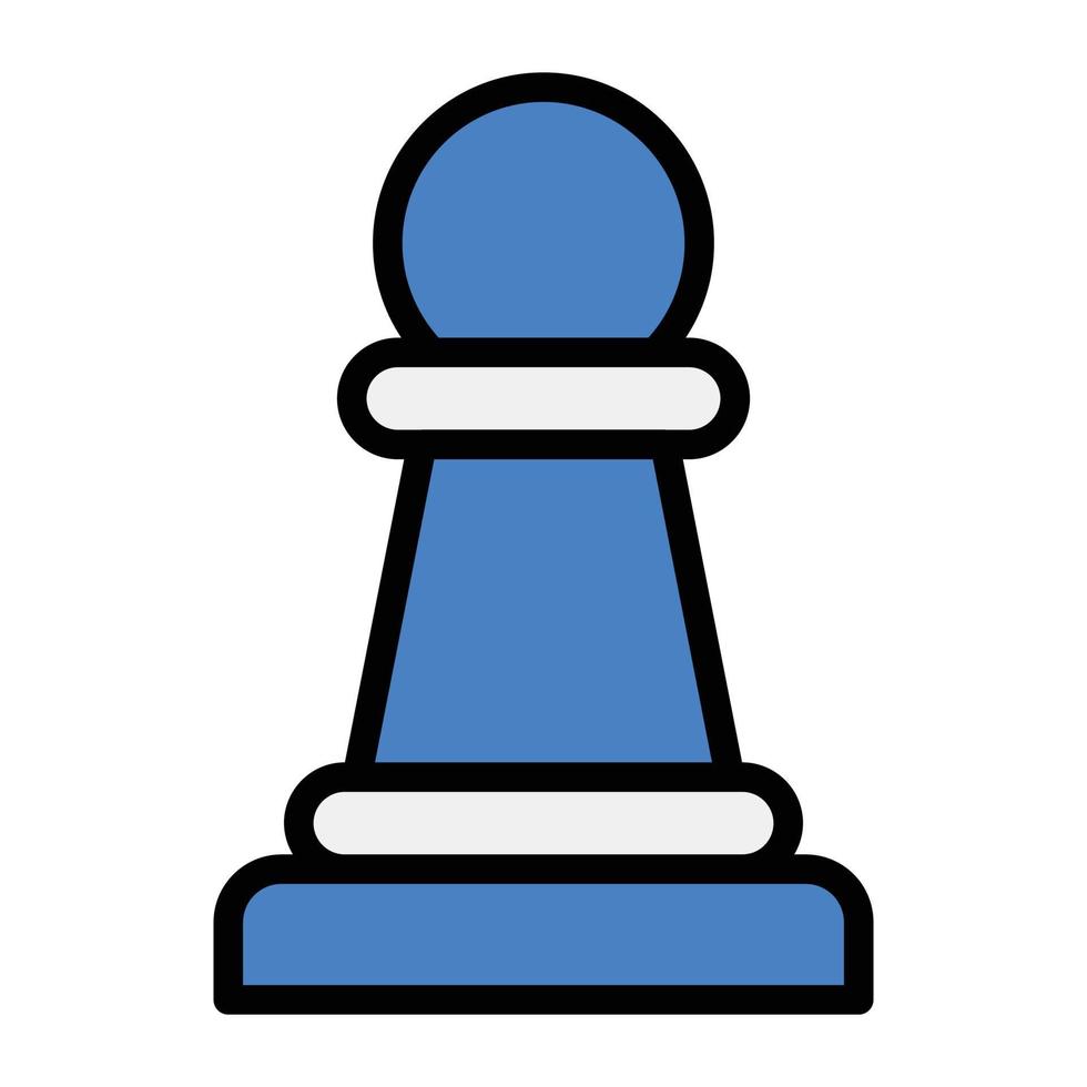 Flat vector design of chess piece, rook pawn