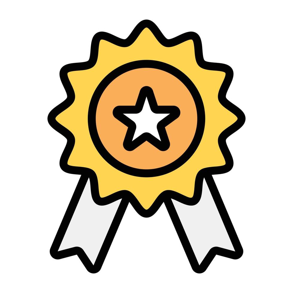 Icon of star badge in flat design, editable vector