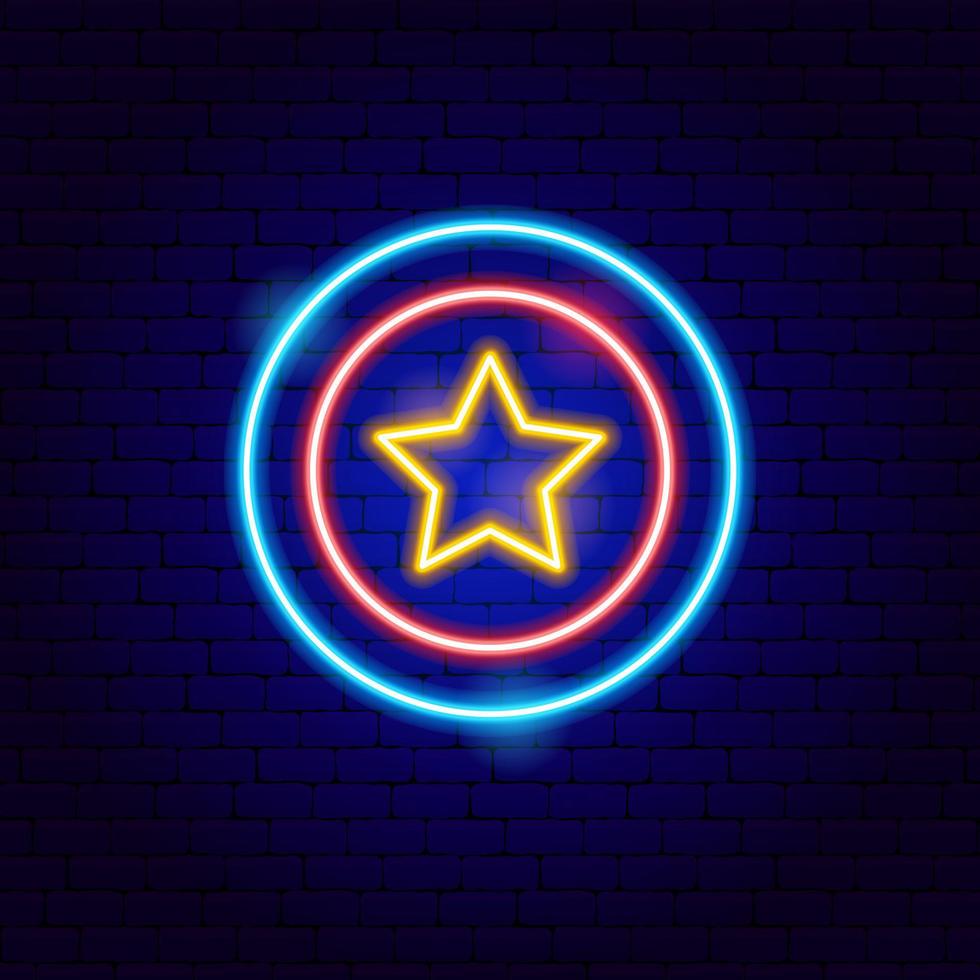 Star Medal Neon Sign vector