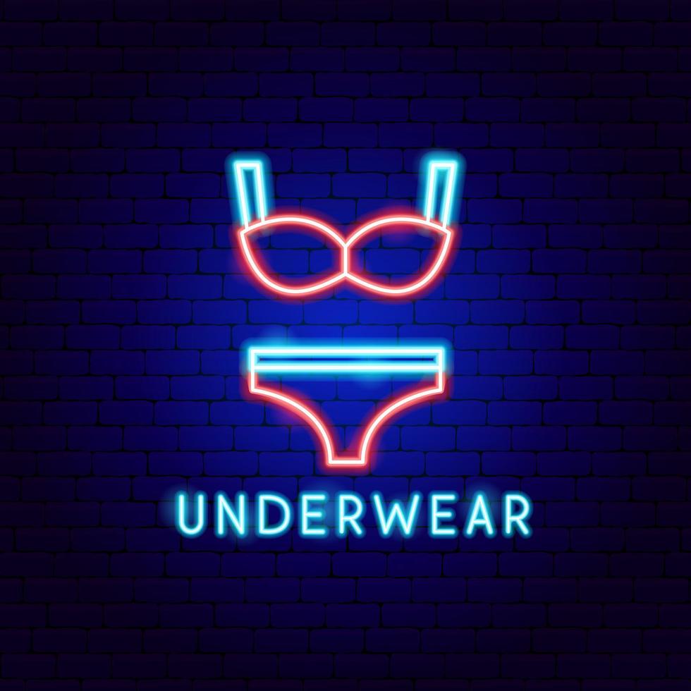 Underwear Neon Label vector