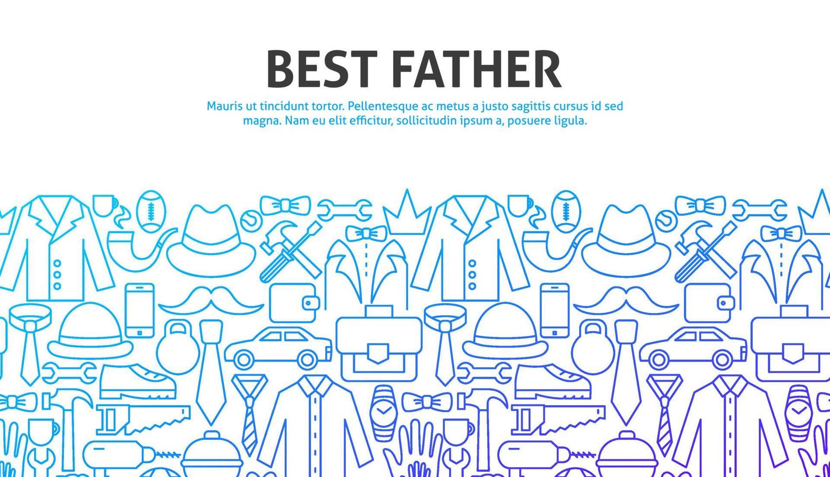 Best Father Outline Concept vector