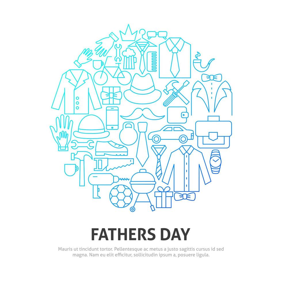 Fathers Day Circle Concept vector
