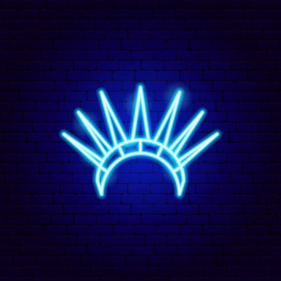 Crown Statue of Liberty Neon Sign vector