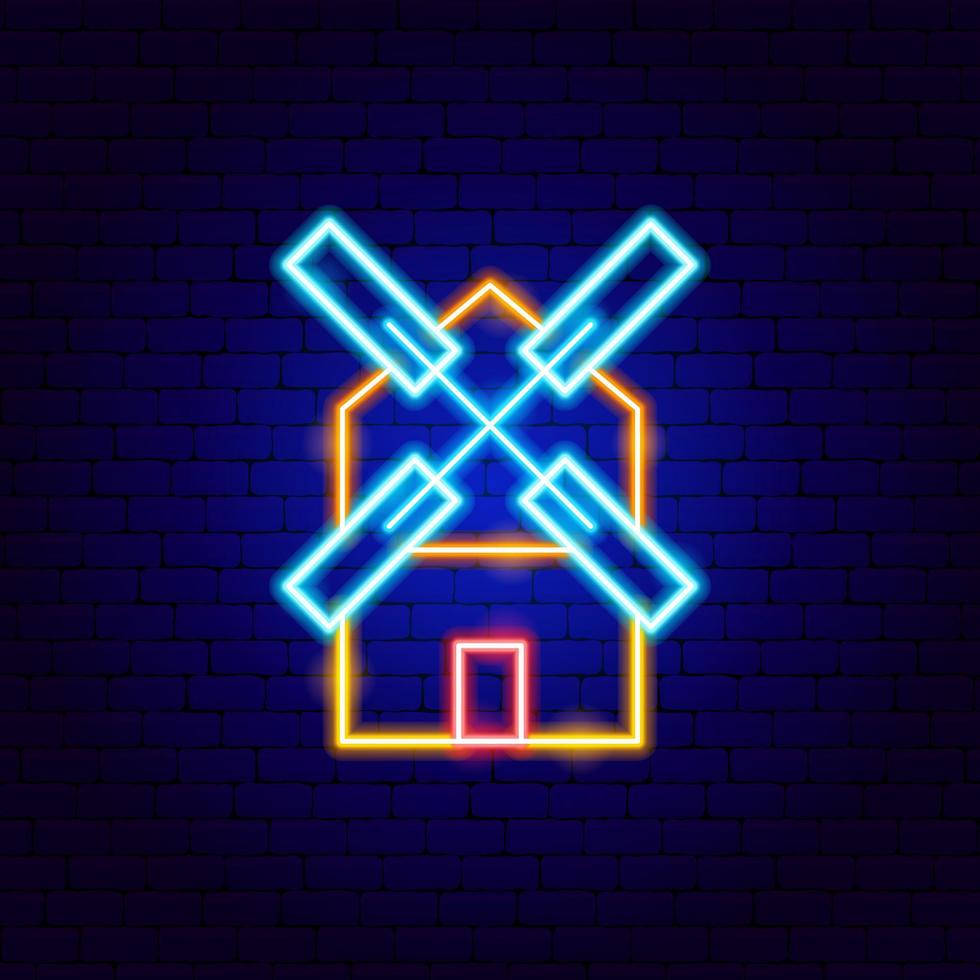 Mill Neon Sign vector