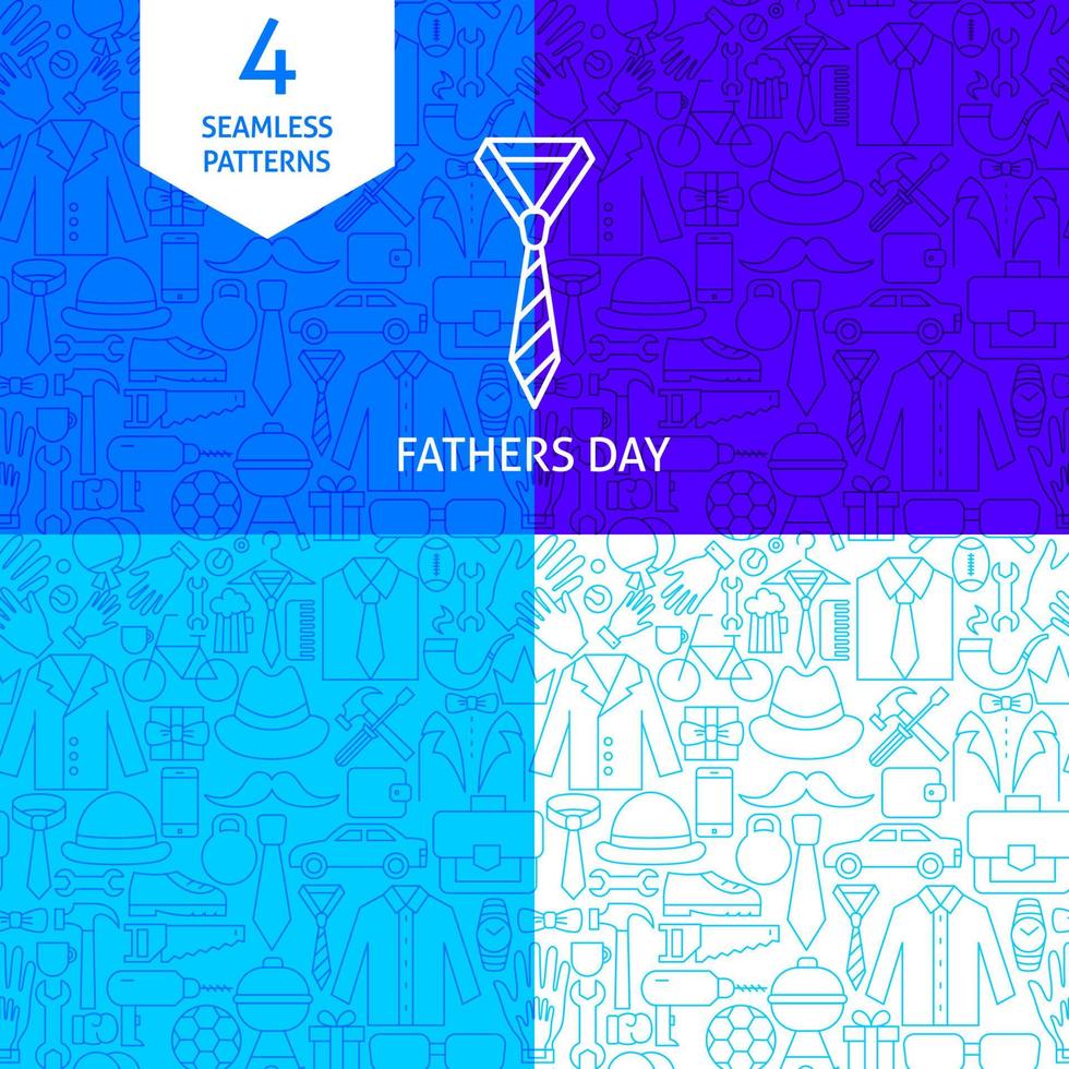 Line Fathers Day Patterns vector