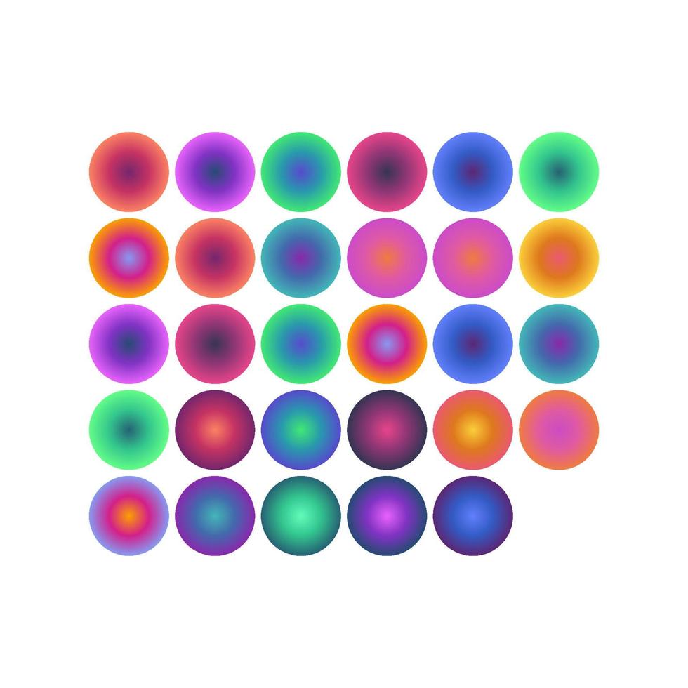 Rounded holographic gradient sphere button. gradient circle vector illustration