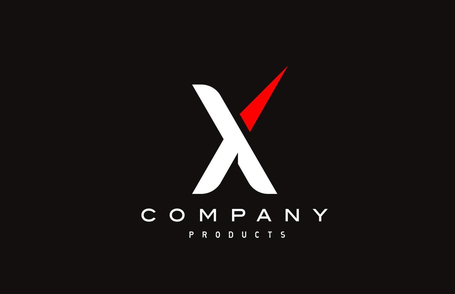 X red alphabet letter logo icon with black colour. Creative design for business and company vector