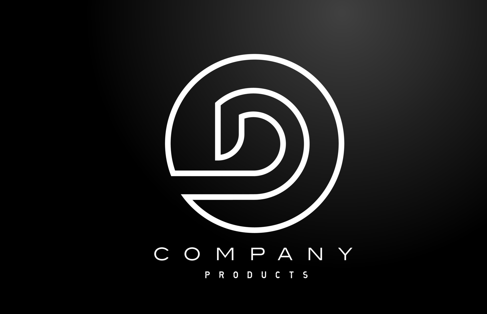 D white alphabet letter logo icon with black colour. Creative design
