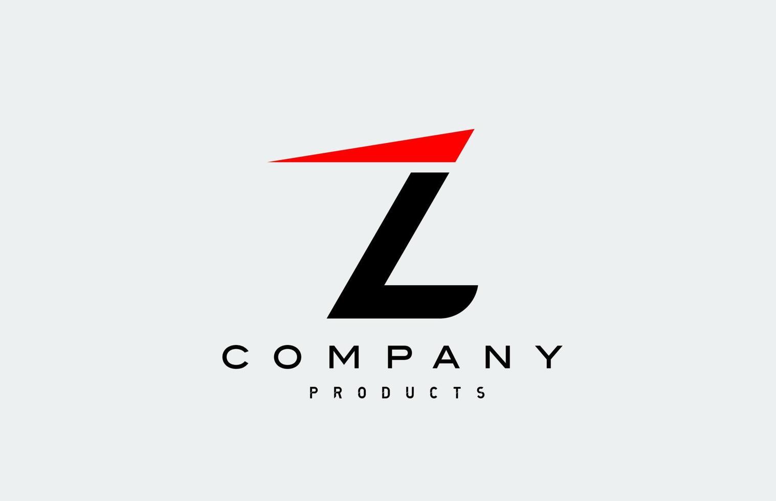 Ícono del logotipo de la letra del alfabeto rojo z con color negro. diseño creativo para negocios y empresas vector