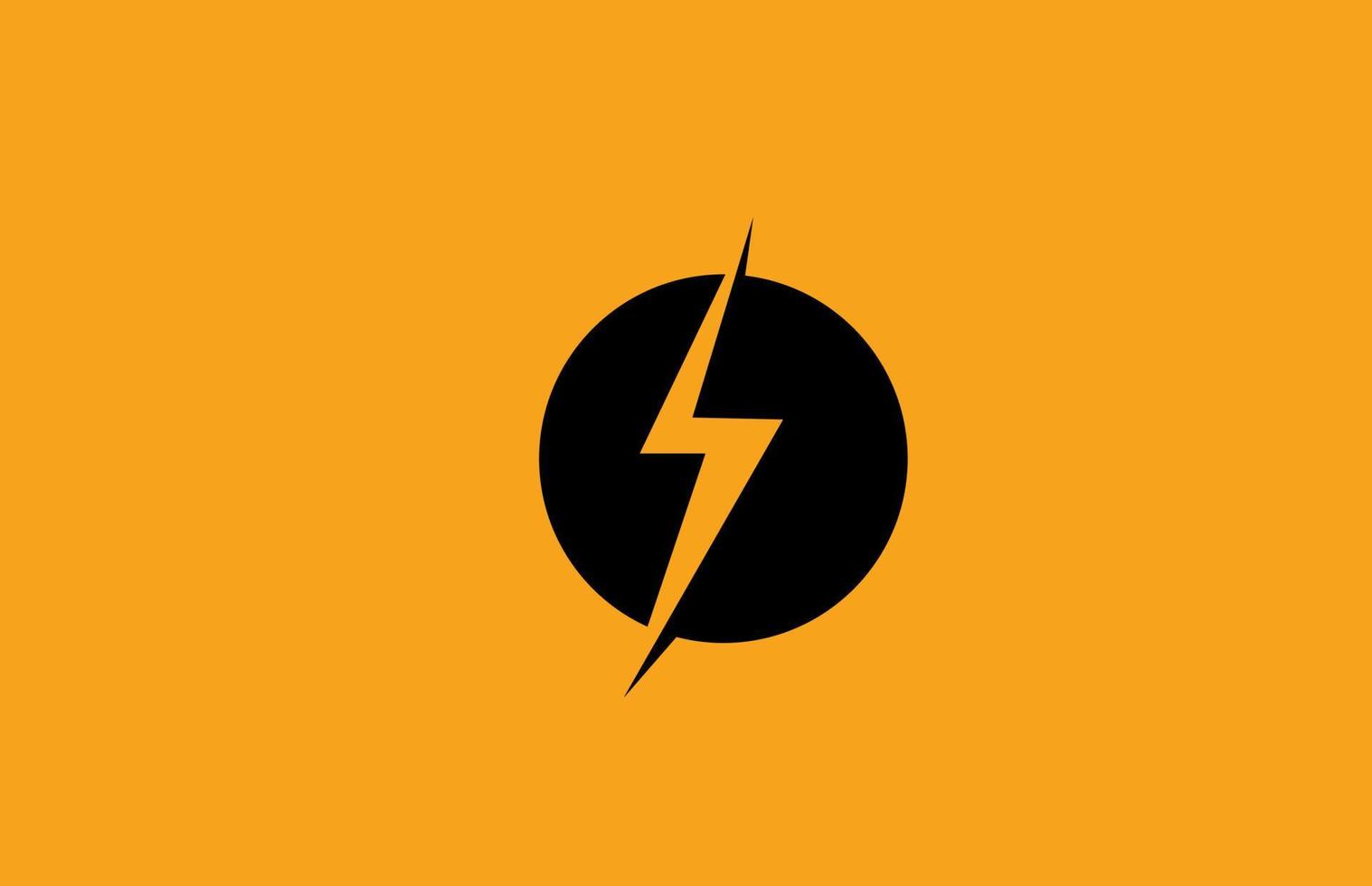 o icono del logotipo de la letra del alfabeto amarillo negro. diseño de rayos eléctricos para negocios de energía o energía vector