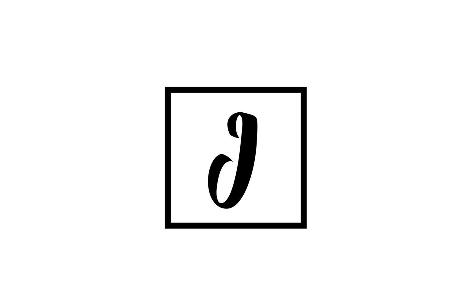 j icono del logotipo de la letra del alfabeto. diseño simple en blanco y negro para negocios y empresas vector