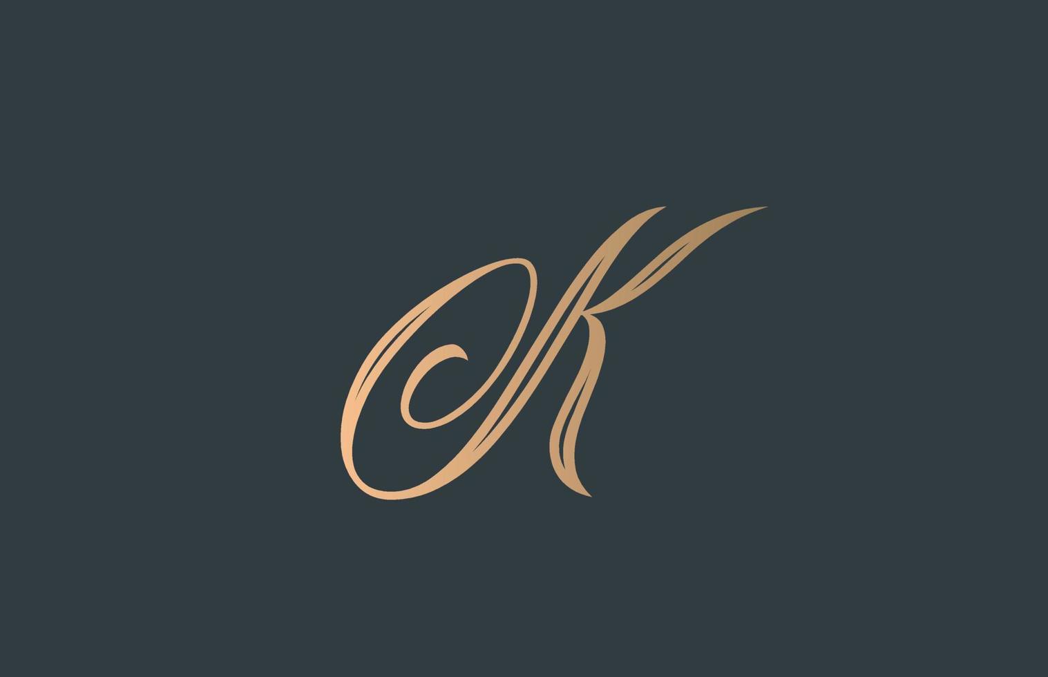icono del logotipo de la letra del alfabeto k de caligrafía verde amarilla. diseño elegante para negocios y empresa vector