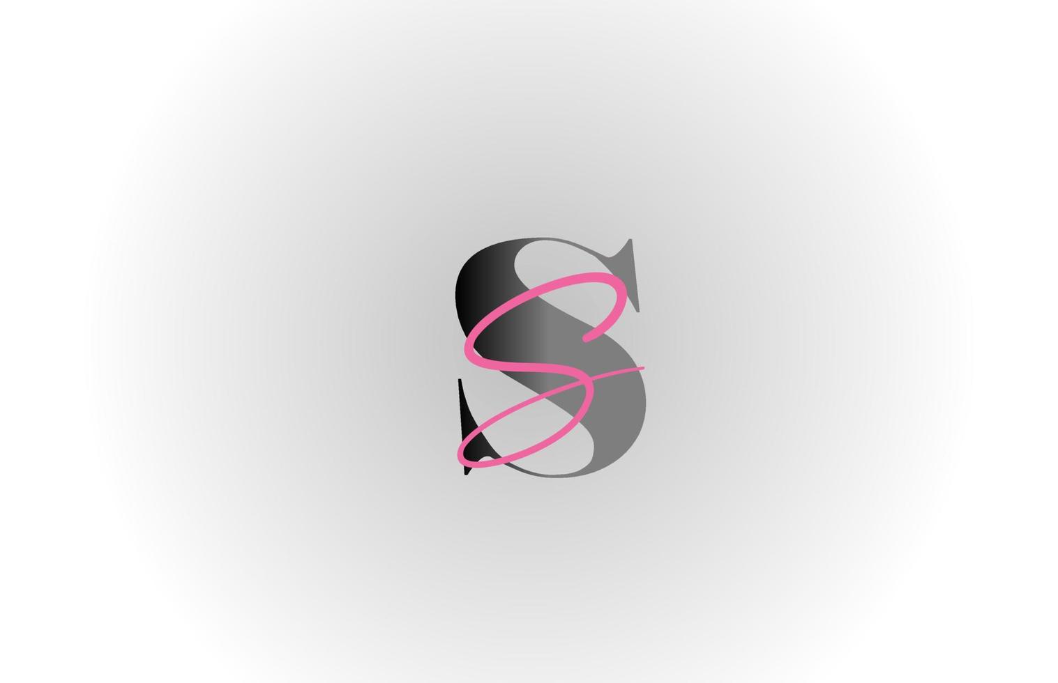 grey pink S alphabet letter logo icon. Creative design for company and business vector
