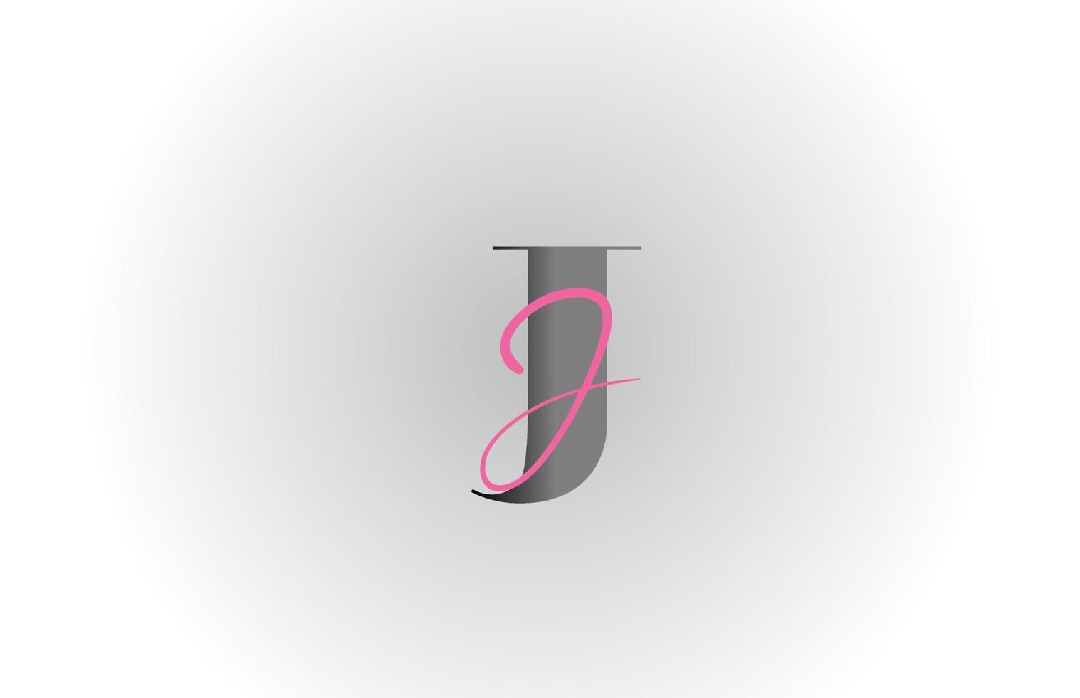 grey pink J alphabet letter logo icon. Creative design for company and business vector