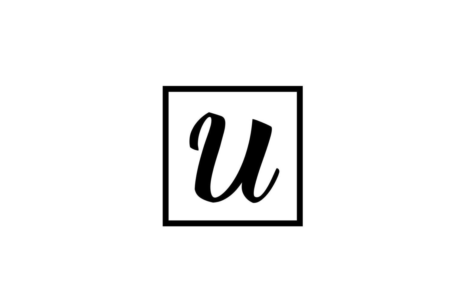 u icono del logotipo de la letra del alfabeto. diseño simple en blanco y negro para negocios y empresas vector