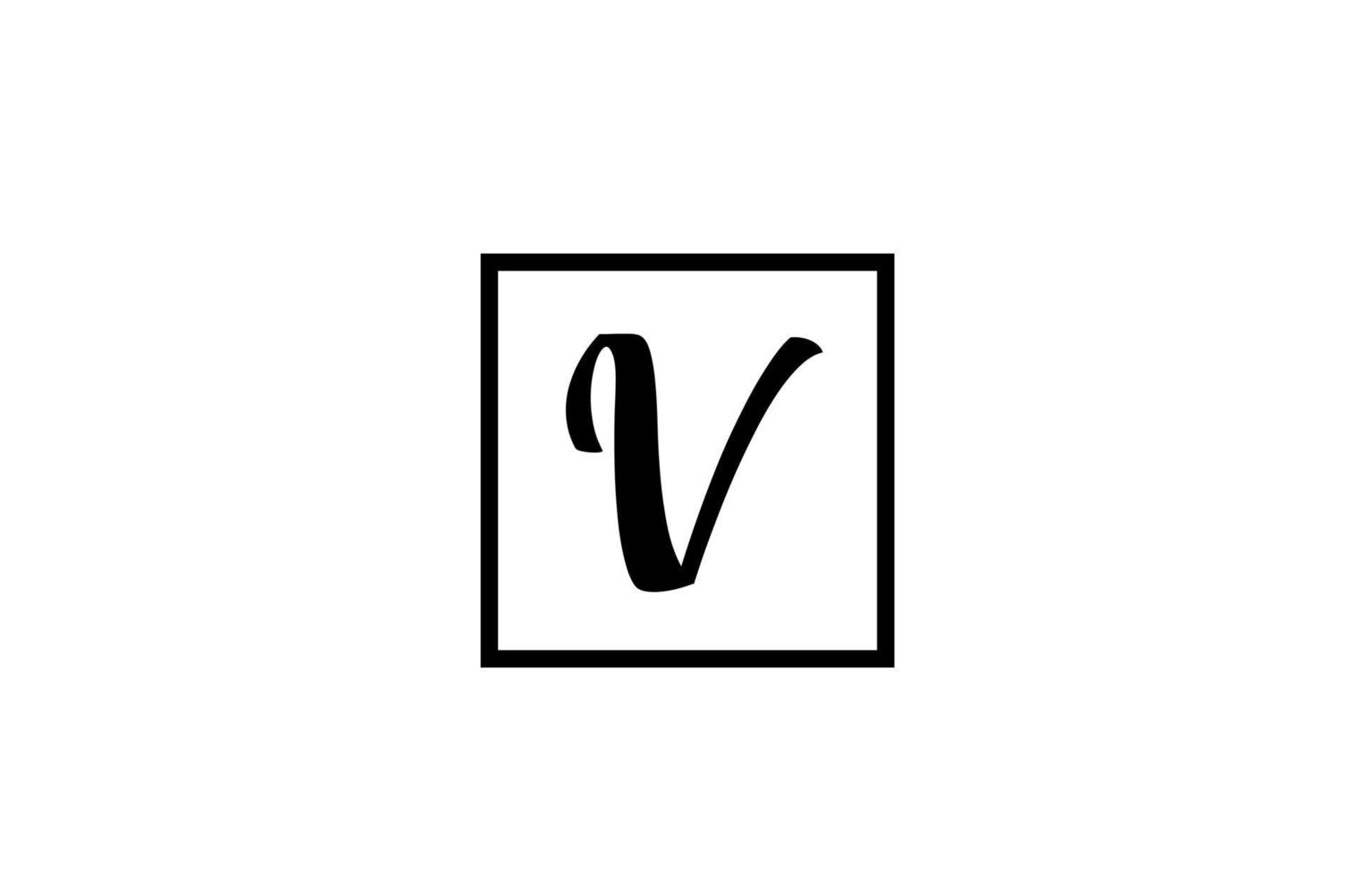 V alphabet letter logo icon. Simple black and white design for business and company vector