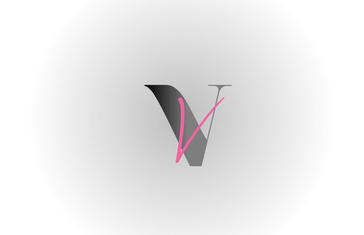 icono del logotipo de la letra del alfabeto v rosa gris. diseño creativo para empresas y negocios vector