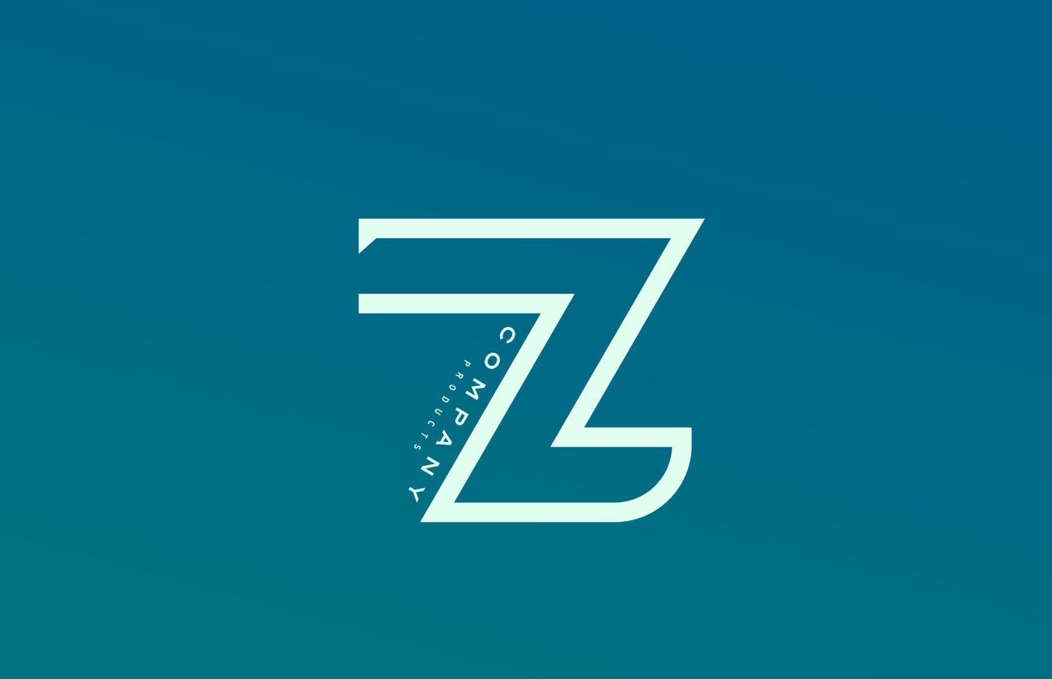 icono del logotipo de la letra del alfabeto z blanco azul con línea. diseño para negocios y empresa vector