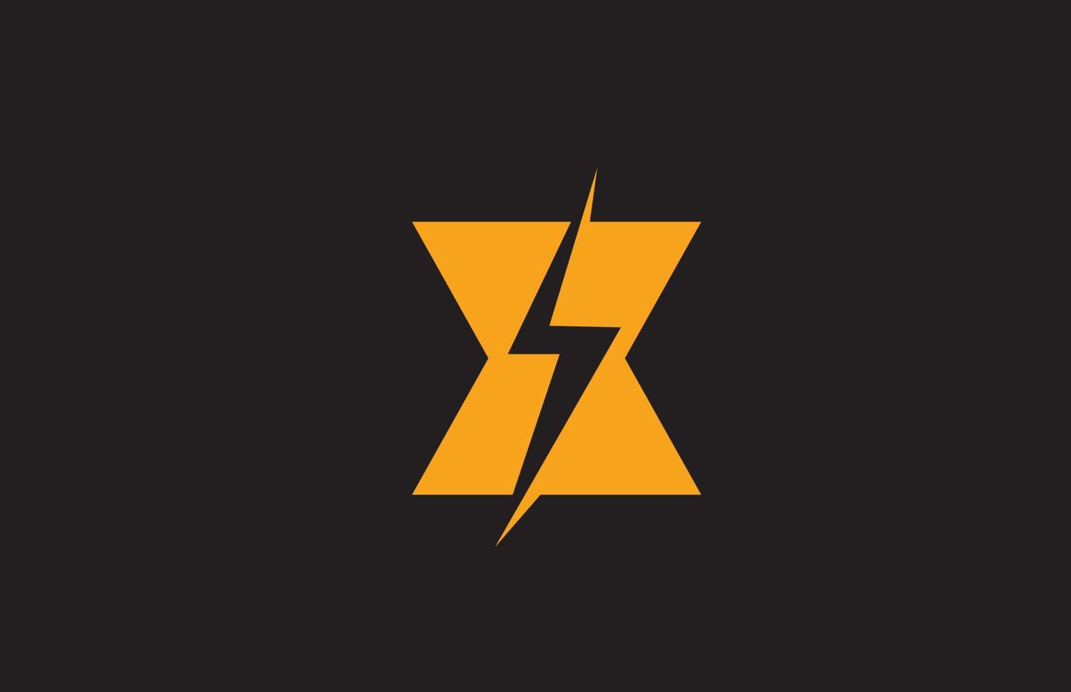 Y icono del logotipo de la letra del alfabeto negro amarillo. diseño de rayos eléctricos para negocios de energía o energía vector